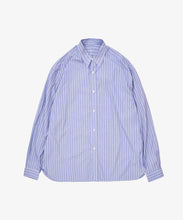 Load image into Gallery viewer, wide shirt high count blue stripe front