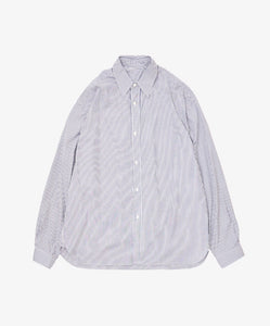 wide shirt high count navy stripe front