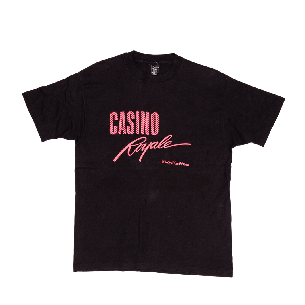 Vintage 90’s ‘Casino Royale’ Holiday Neon Print Tee / T20 / Black / M - SEARCH&DESTROY