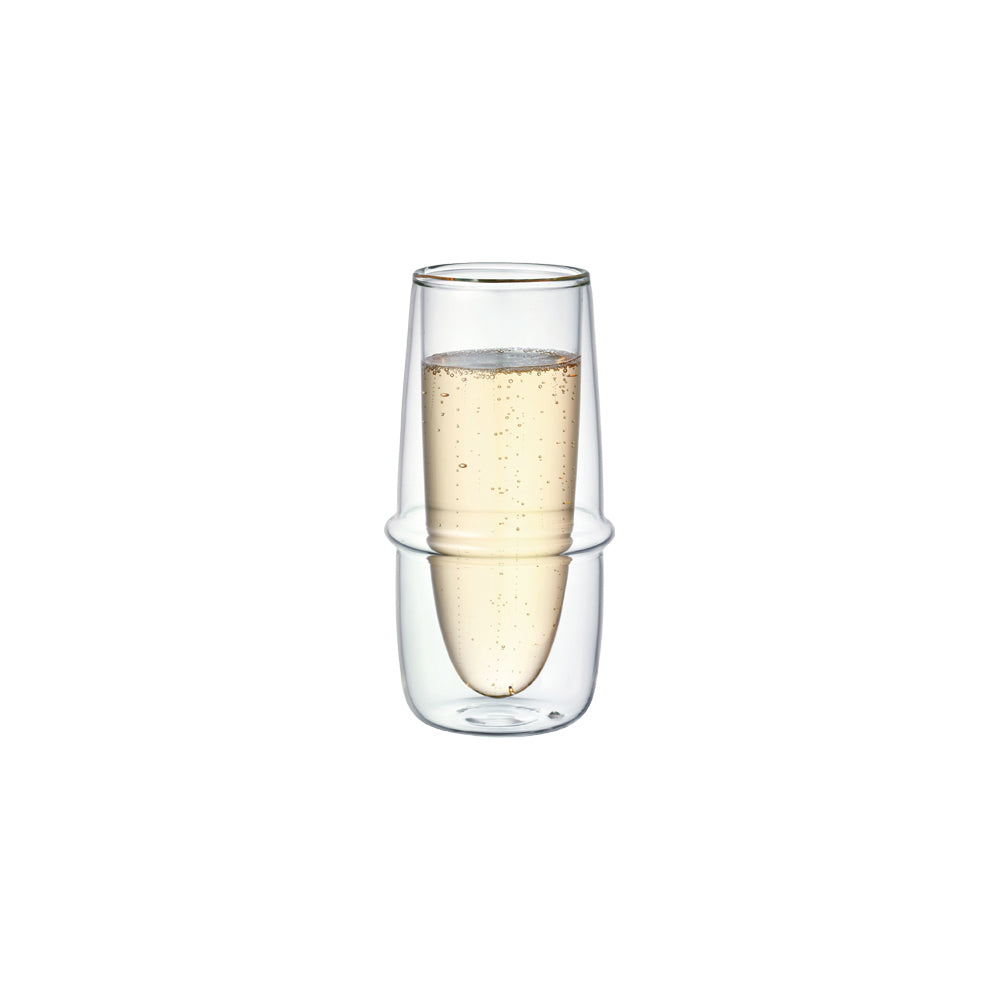 KRONOS double wall champagne glass 160ml - KINTO