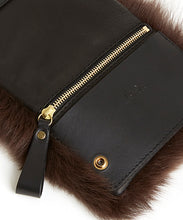 Load image into Gallery viewer, Fold Purse with Shoulder Strap / Brown Shearling &amp; Black - (ki:ts)