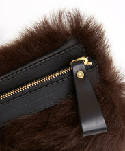 Load image into Gallery viewer, Fold Purse with Shoulder Strap / Brown Shearling &amp; Black - (ki:ts)