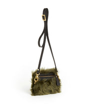 Load image into Gallery viewer, Fold Purse with Shoulder Strap / Olive Shearling &amp; Black - (ki:ts)