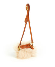 Load image into Gallery viewer, Fold Purse with Shoulder Strap / Biscuit Shearling &amp; Tan - (ki:ts)