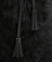 Load image into Gallery viewer, Drawstring Shearling Bag - L / Black Shearling &amp; Black - (ki:ts)