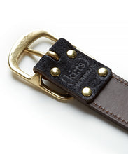 Load image into Gallery viewer, Suede Contrast Belt - 30 / Midnight &amp; Dark Brown (ki:ts)