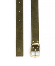 Load image into Gallery viewer, Suede Contrast Belt - 30 / Olive &amp; Tan (ki:ts)