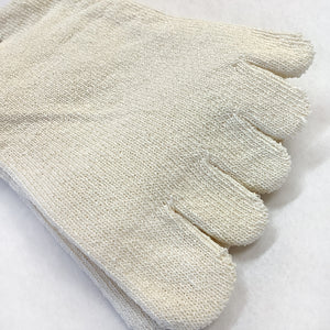 Mino Washi Finger Socks (Organic Cotton) / White - Matsuhisa Eisuke Kamiten