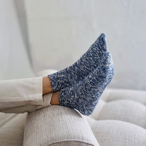 Organic Cotton Slub Short Socks / Navy - Yu-Ito