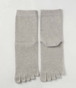 Organic Cotton Five Finger Socks Vegetable Dyeing / Stone - Yu-ito