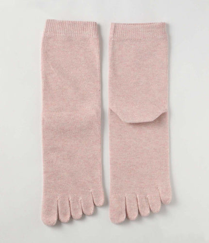 Organic Cotton Five Finger Socks Vegetable Dyeing / Sakura Pink - Yu-ito