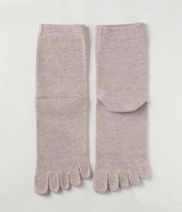 Organic Cotton Five Finger Socks Vegetable Dyeing / Lilac - Yu-ito