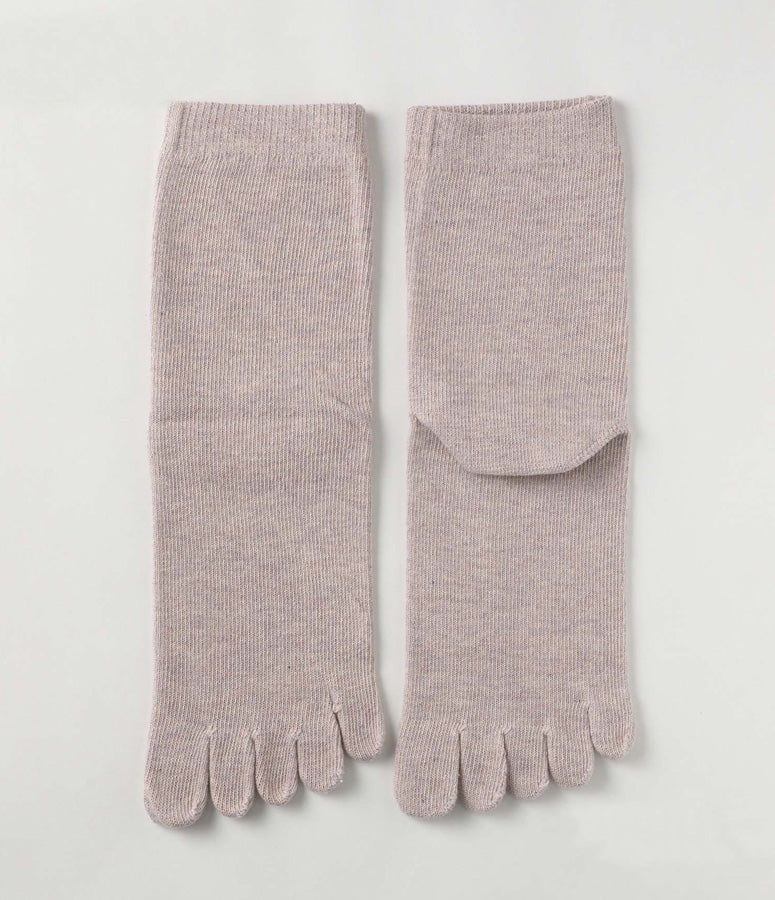 Organic Cotton Five Finger Socks Vegetable Dyeing / Lilac - Yu-ito