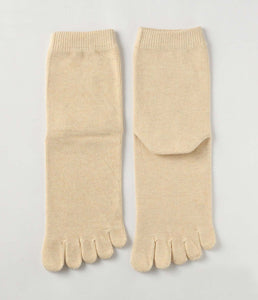 Organic Cotton Five Finger Socks Vegetable Dyeing / Lemon - Yu-ito