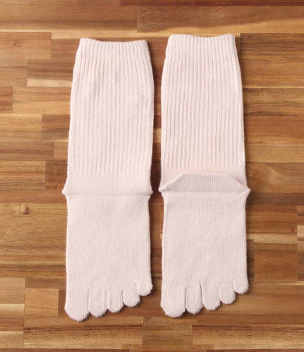 Smooth Silk Five Finger Room Socks / Sakura Pink - Yu-ito