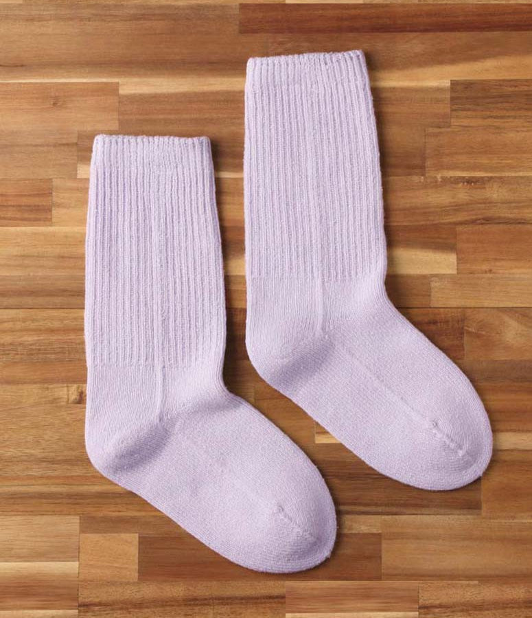 Smooth Silk Crew Length Socks / Lilac - Yu-ito