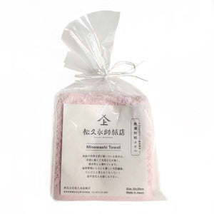 Mino Washi Hand Towel Hanaasa / Light Pink (Sakura) - Matsuhisa Eisuke Kamiten