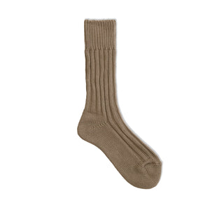 Cased heavy weight plain socks / beige - decka