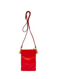 Fold Purse with shoulder strap / Cherry Red- (ki:ts)