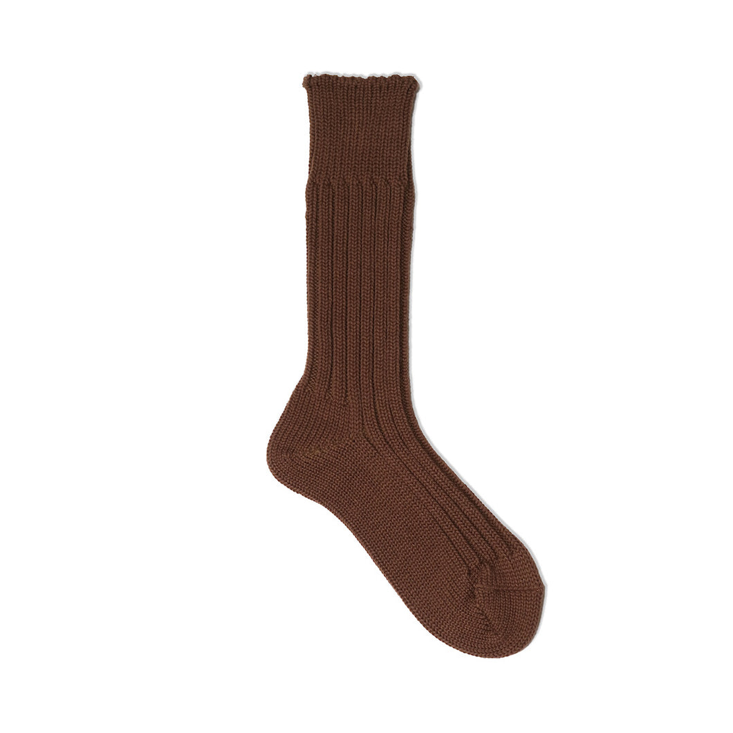 Cased heavy weight plain socks / brown - decka
