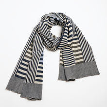 Load image into Gallery viewer, Colour Plate Scarf / Beige-Navy - NUNO