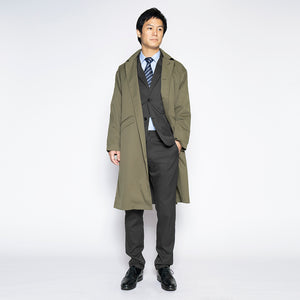 Balmacaan Coat with Detachable THERMOLITE Inner Padded Crewneck Jacket / Olive - WWS