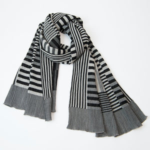 Colour Plate Scarf / White-Black - NUNO