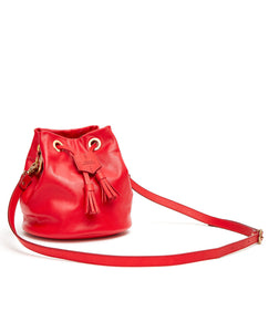 Drawstring Bag with 2 Way Shoulder Strap - S / Cherry Red- (ki:ts)