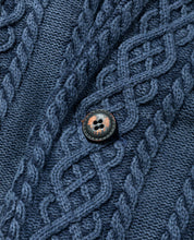 Load image into Gallery viewer, Men&#39;s Aran Cable Knit Jacket with Vintage Finish 20 / Navy - triaa